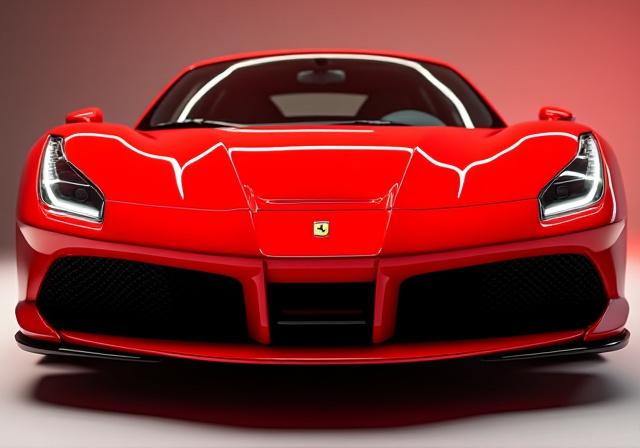 Rød sportsvogn med skinnende lak efter polering